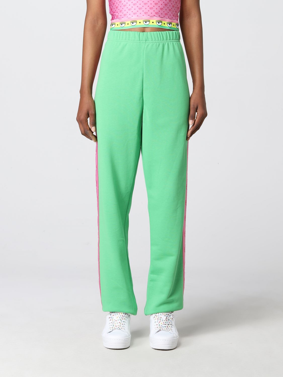 CHIARA FERRAGNI Trousers CHIARA FERRAGNI Woman colour Green