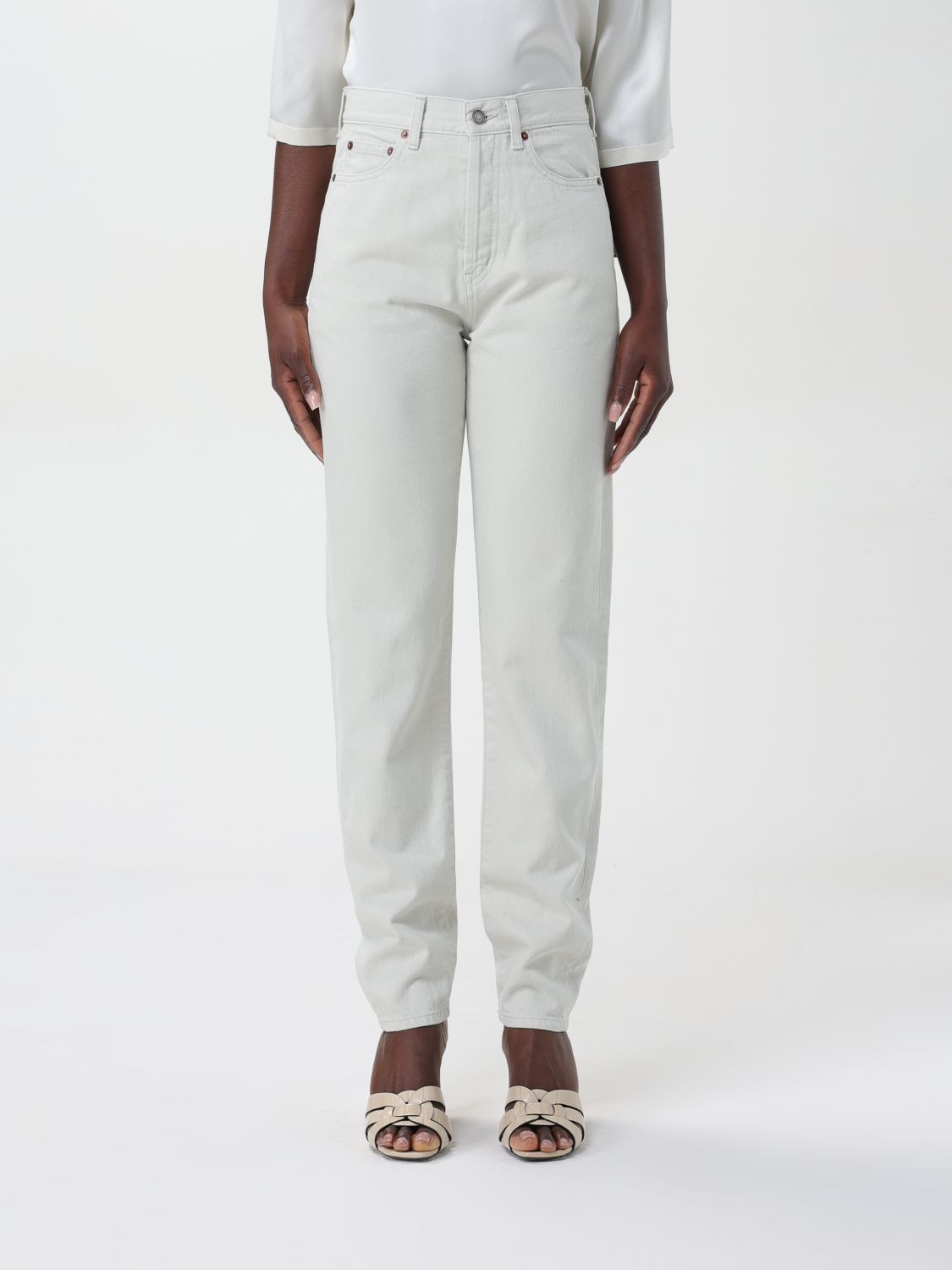 Saint Laurent Jeans SAINT LAURENT Woman color White