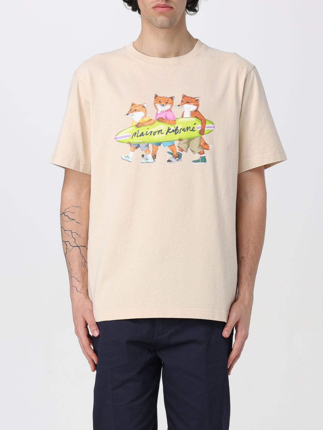 Maison Kitsuné T-Shirt MAISON KITSUNÉ Men colour Cream