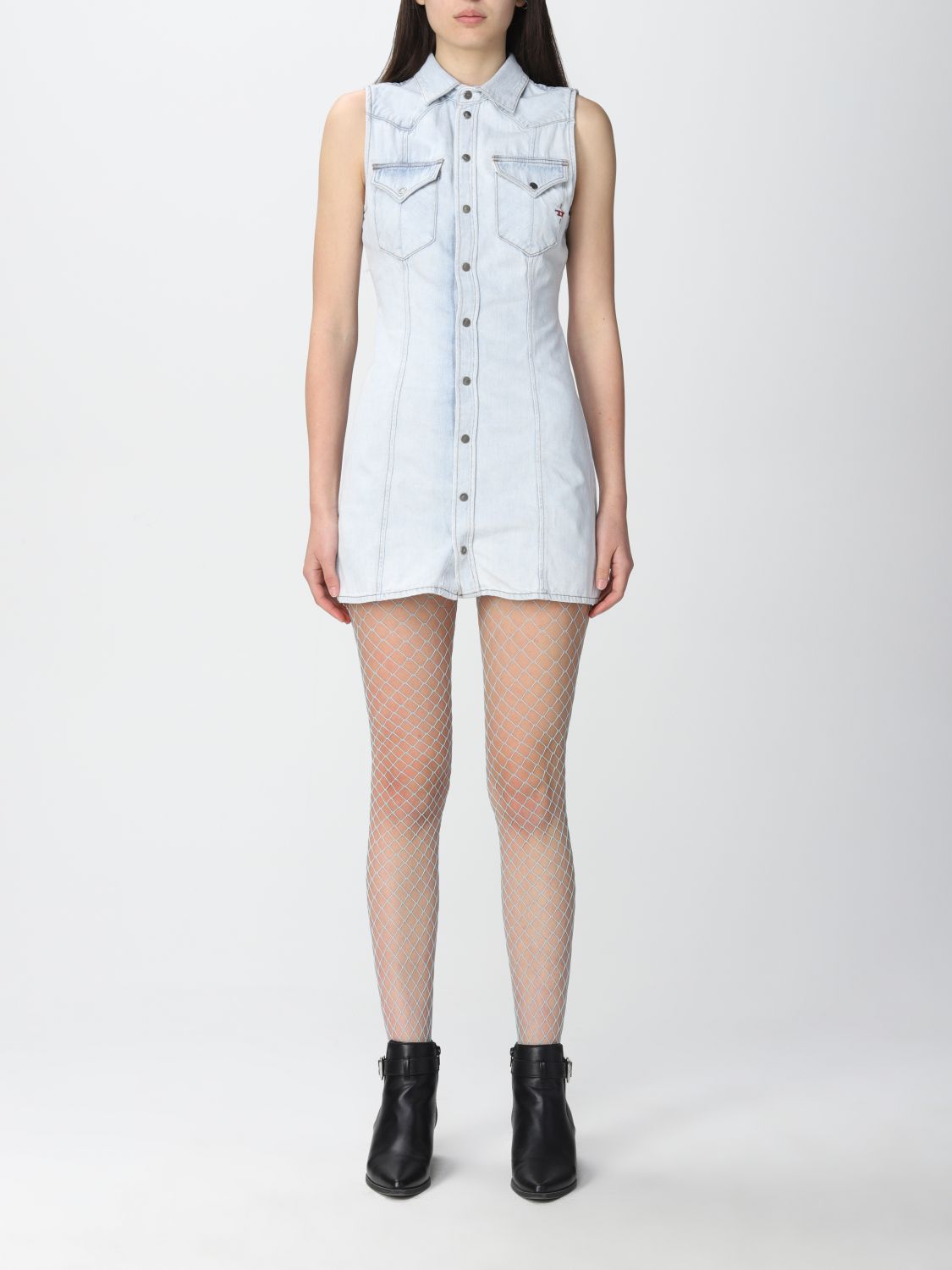 Diesel Dress DIESEL Woman colour Denim