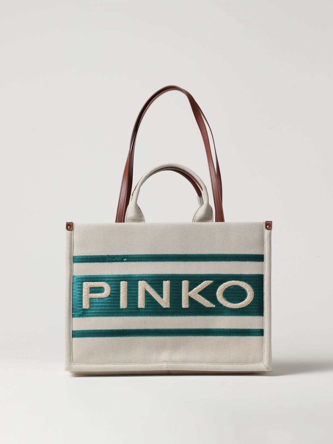 Pinko Tote Bags PINKO Woman colour Yellow Cream