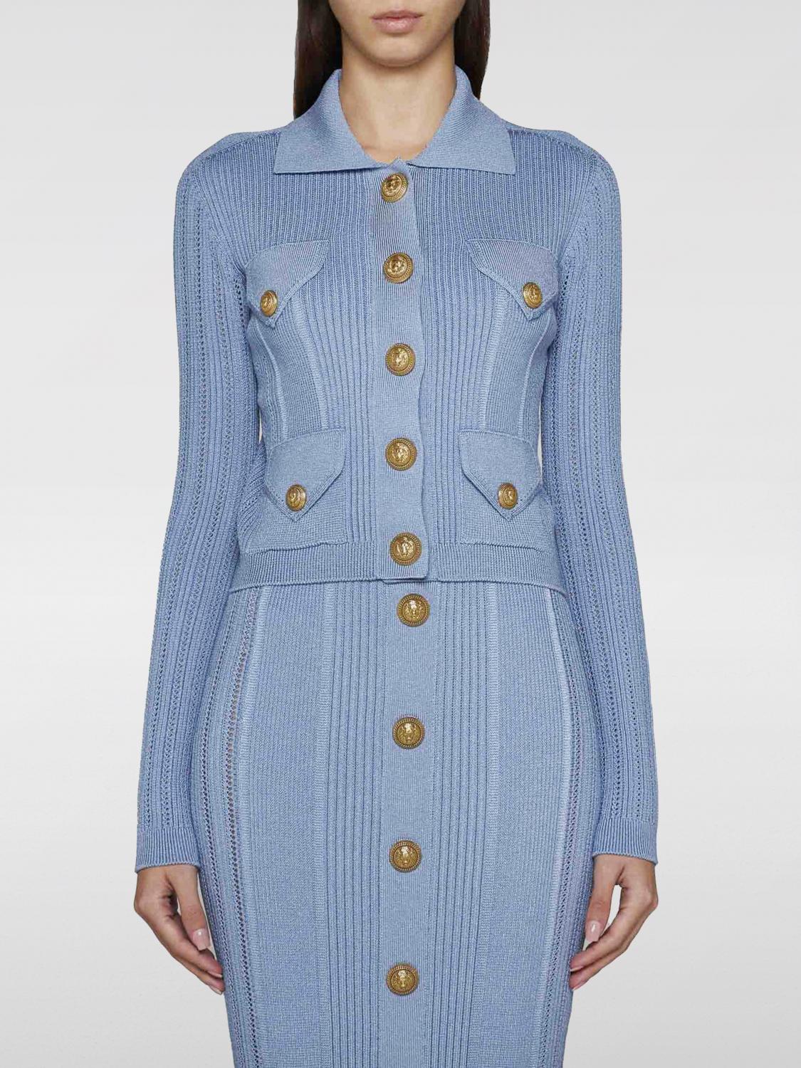 Balmain Cardigan BALMAIN Woman color Blue