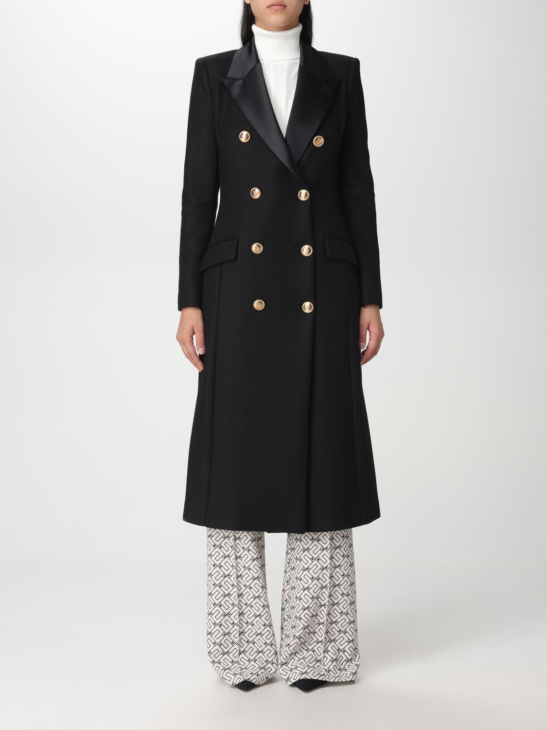 Elisabetta Franchi Coat ELISABETTA FRANCHI Woman colour Black