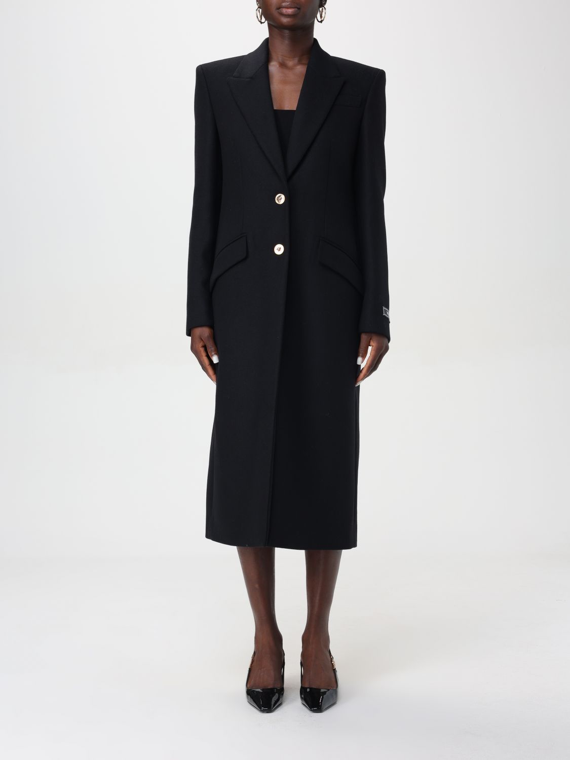 Versace Coat VERSACE Woman color Black