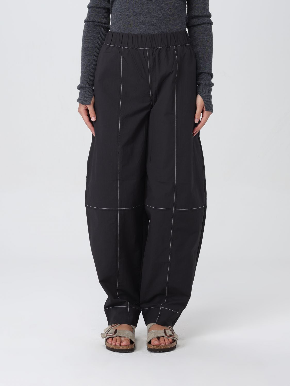 Ganni Trousers GANNI Woman colour Black