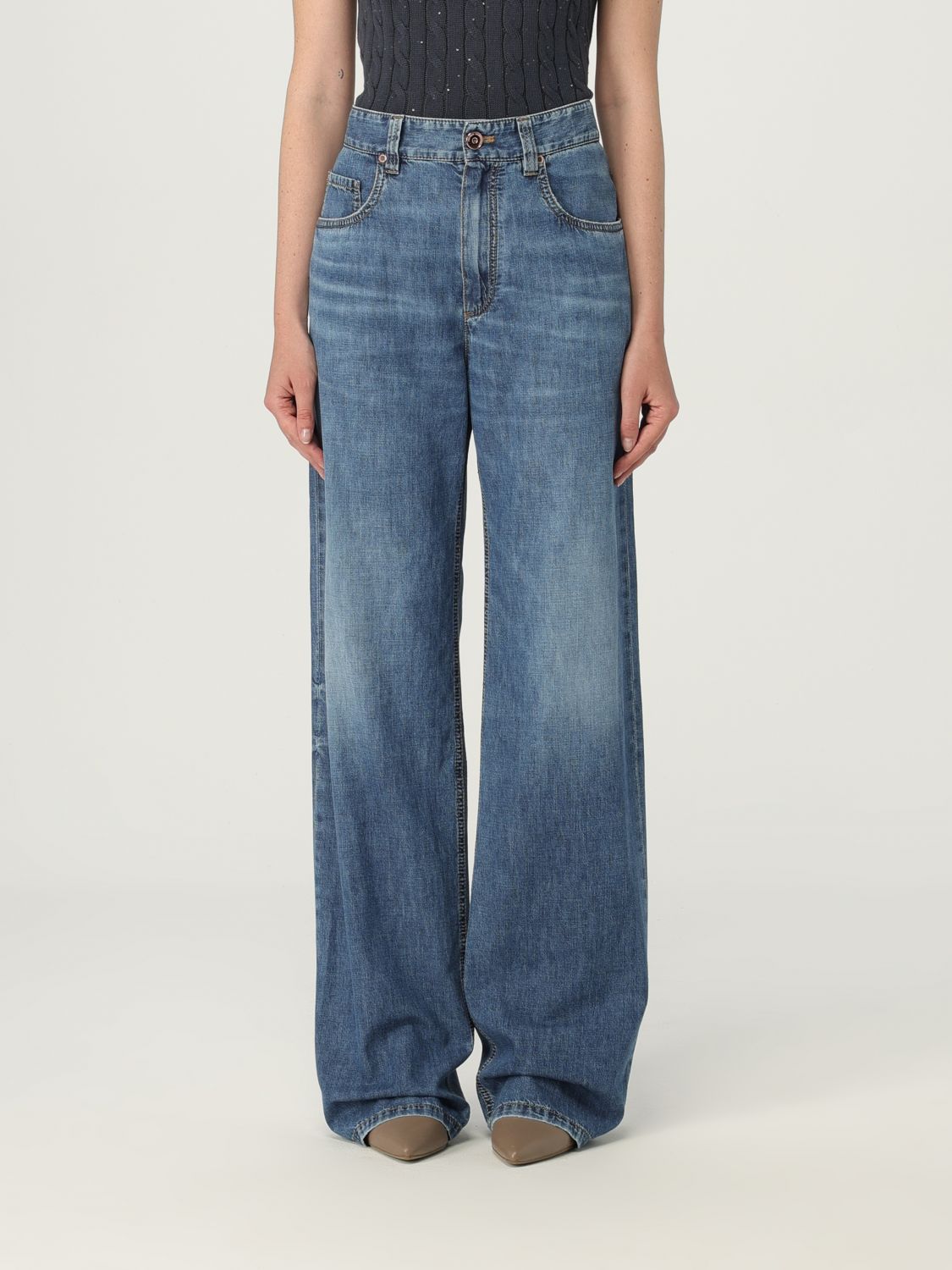 Brunello Cucinelli Jeans BRUNELLO CUCINELLI Woman colour Denim