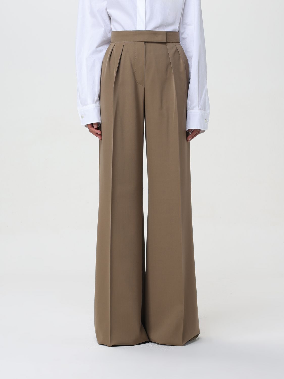 Max Mara Trousers MAX MARA Woman colour Mud