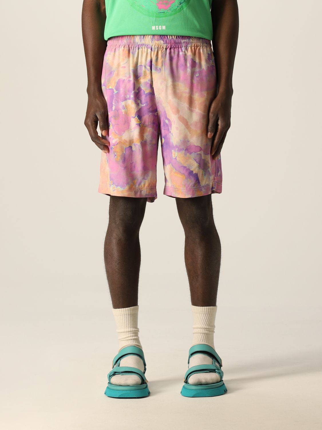 Msgm Msgm Bermuda shorts with tie dye print