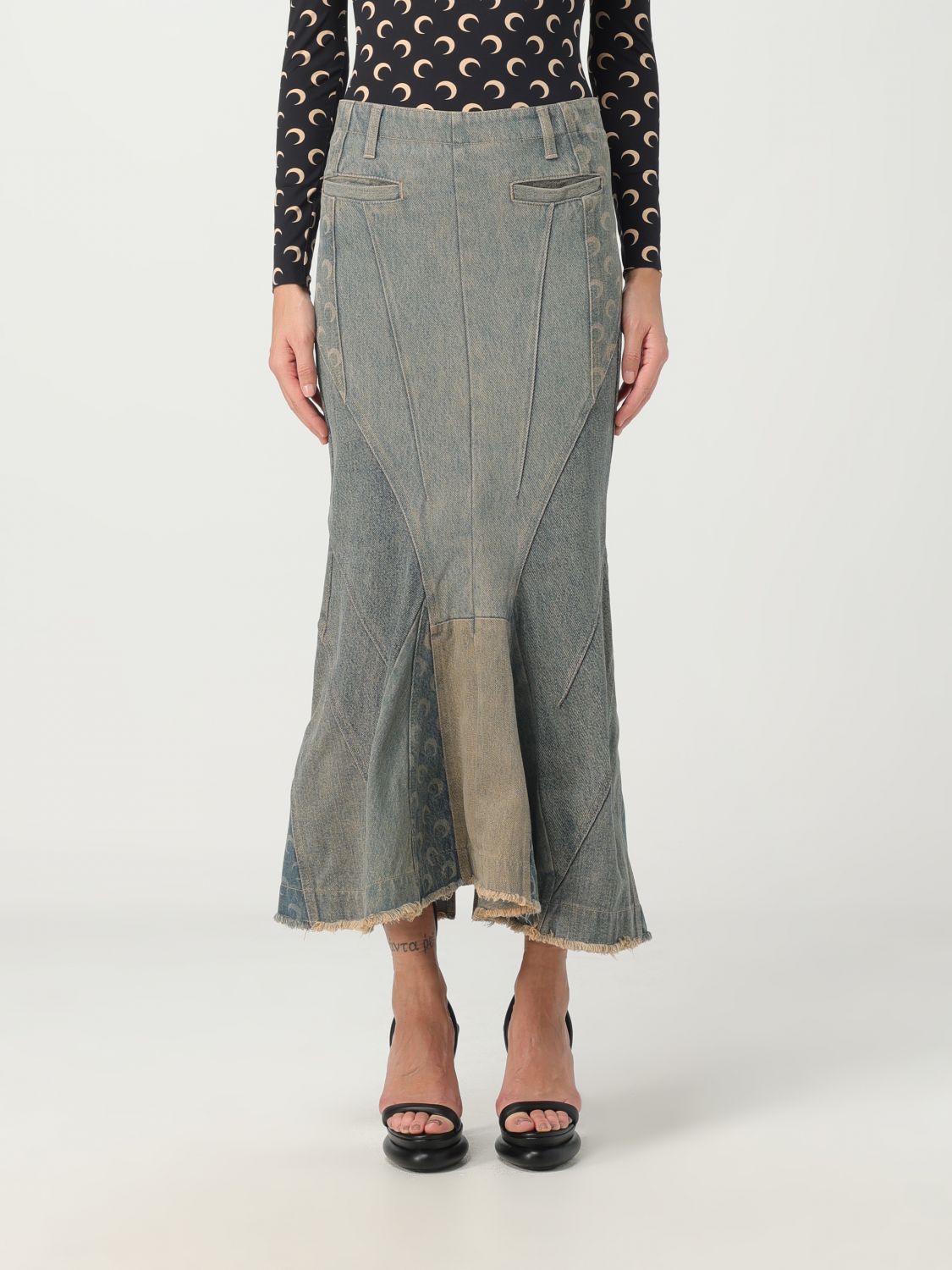 Marine Serre Skirt MARINE SERRE Woman colour Denim