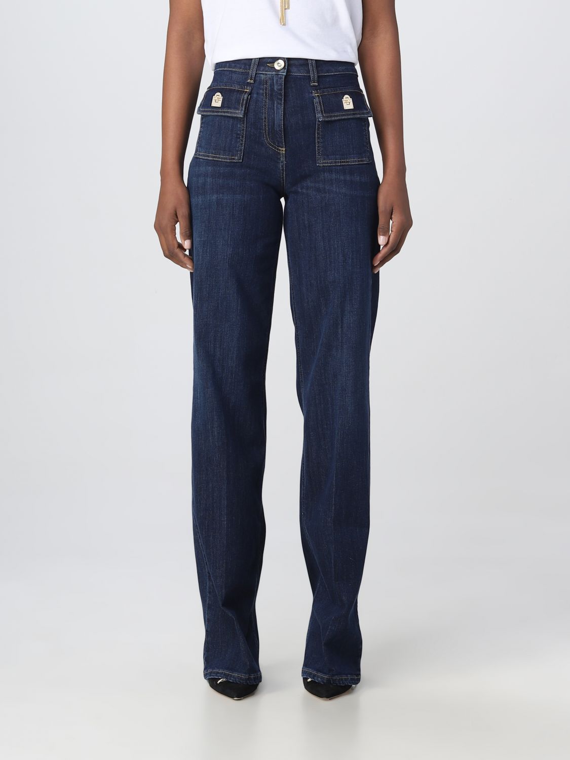 Elisabetta Franchi Jeans ELISABETTA FRANCHI Woman colour Denim