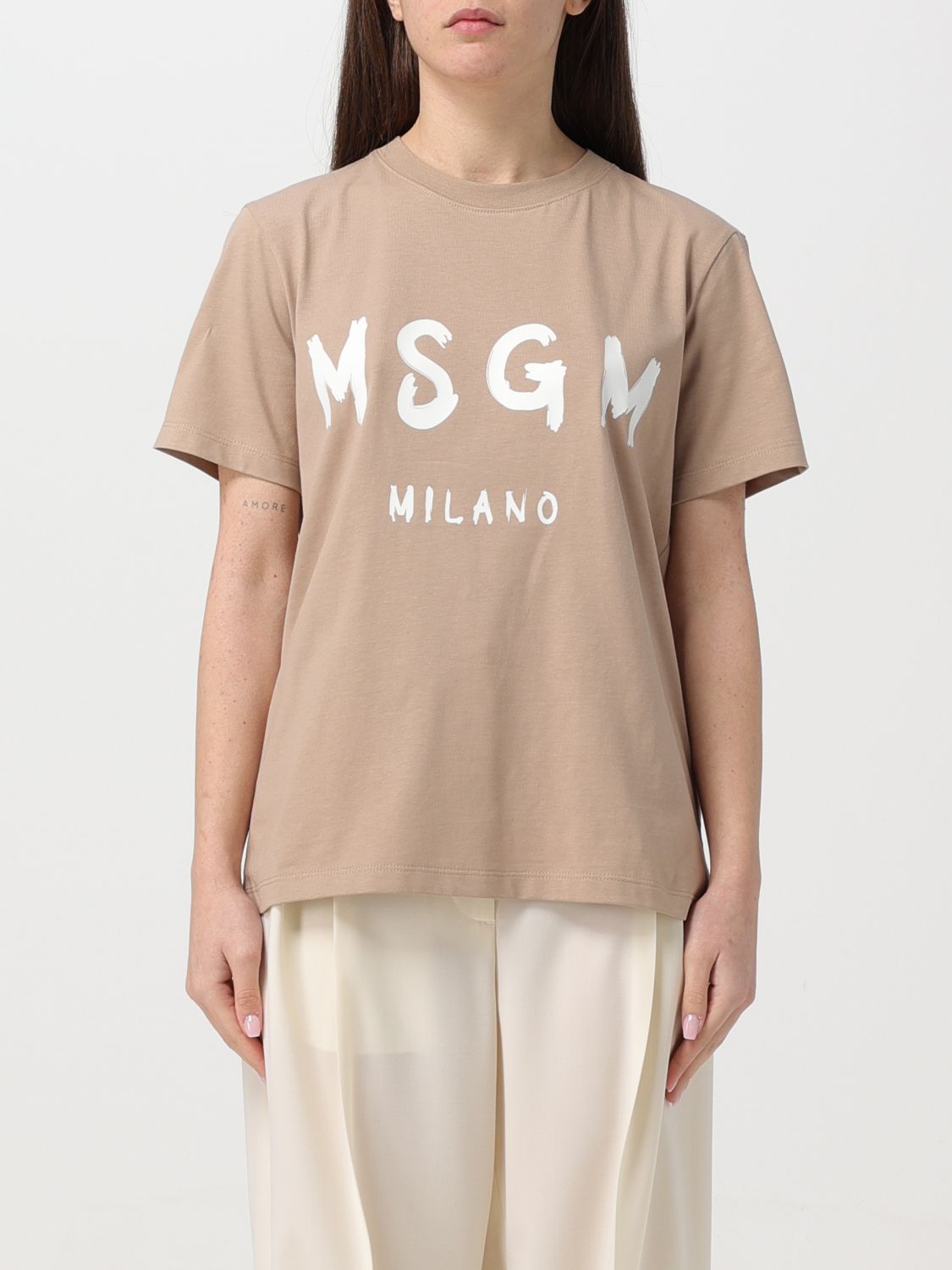 Msgm T-Shirt MSGM Woman colour Beige