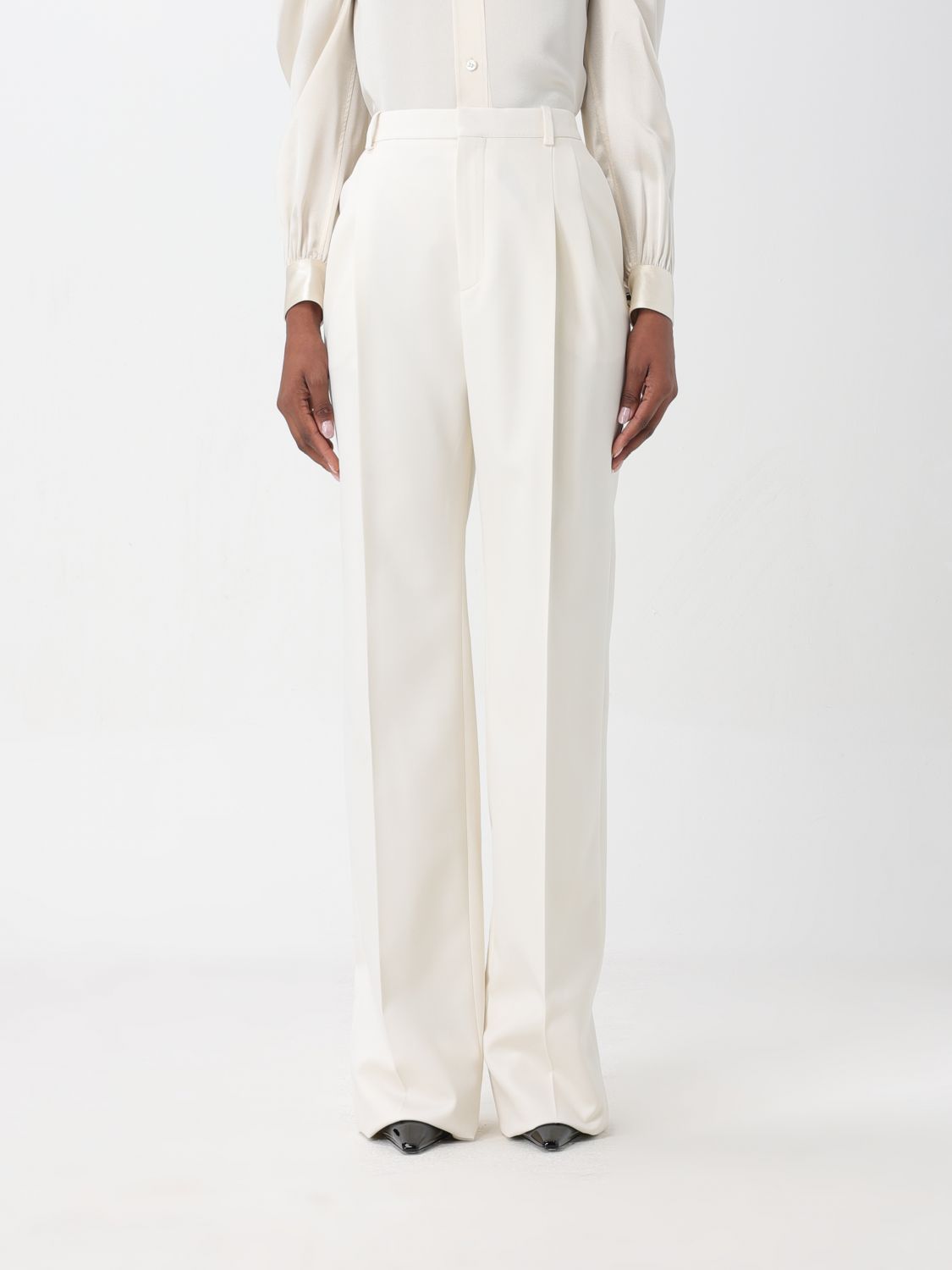 Saint Laurent Trousers SAINT LAURENT Woman colour Ivory