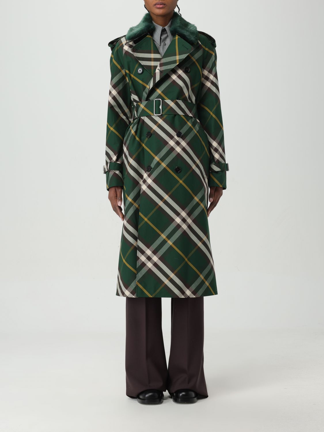 Burberry Trench Coat BURBERRY Woman colour Green