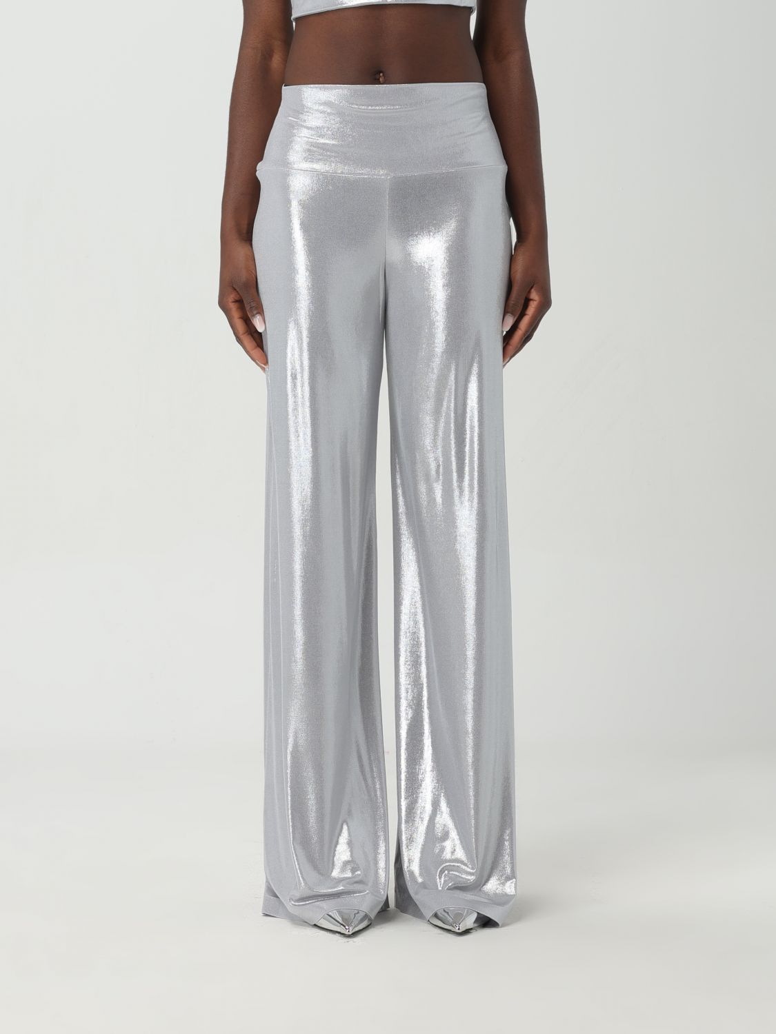 Norma Kamali Trousers NORMA KAMALI Woman colour Silver