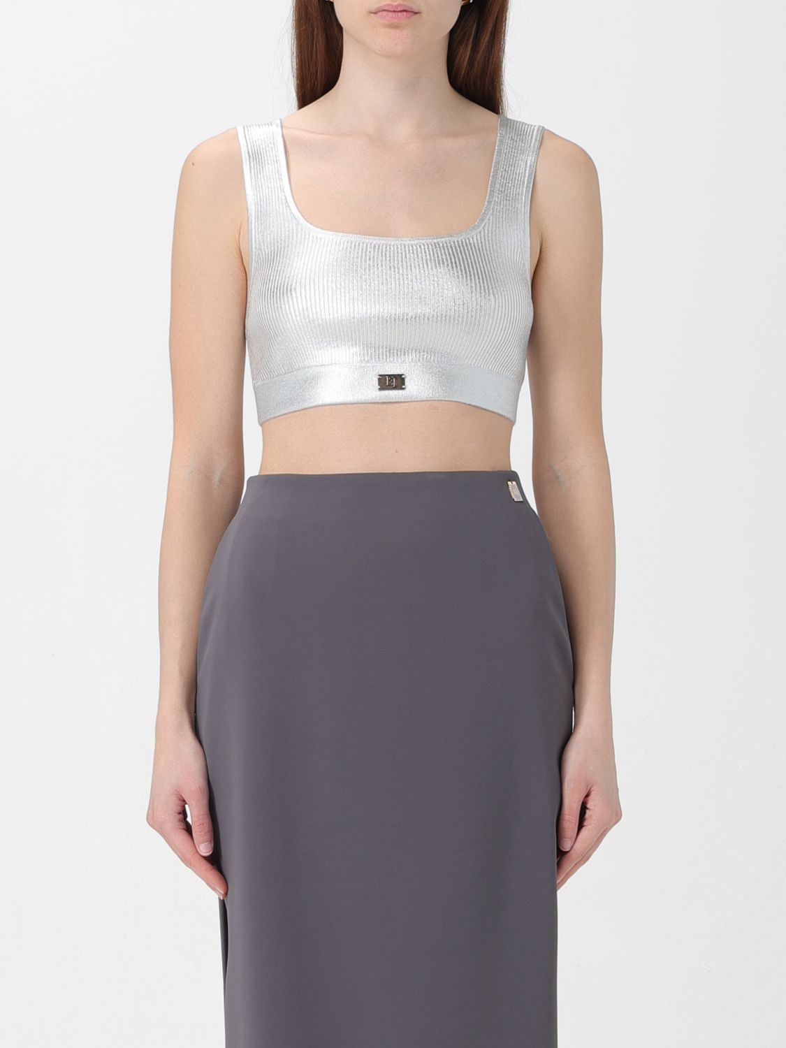 Elisabetta Franchi Top ELISABETTA FRANCHI Woman colour Silver