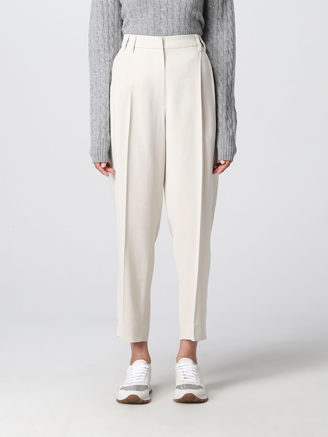 Brunello Cucinelli Trousers BRUNELLO CUCINELLI Woman colour Ivory