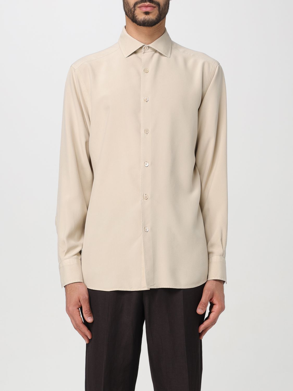 zegna Shirt ZEGNA Men colour Yellow Cream