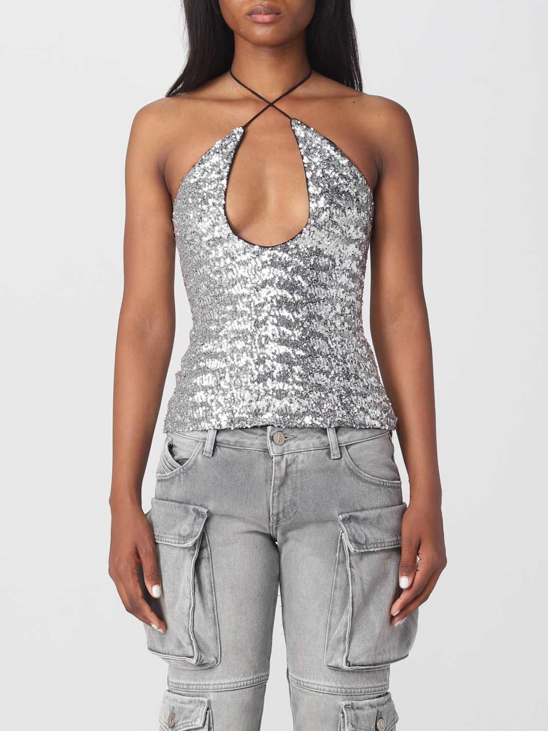 The Attico Top THE ATTICO Woman colour Silver