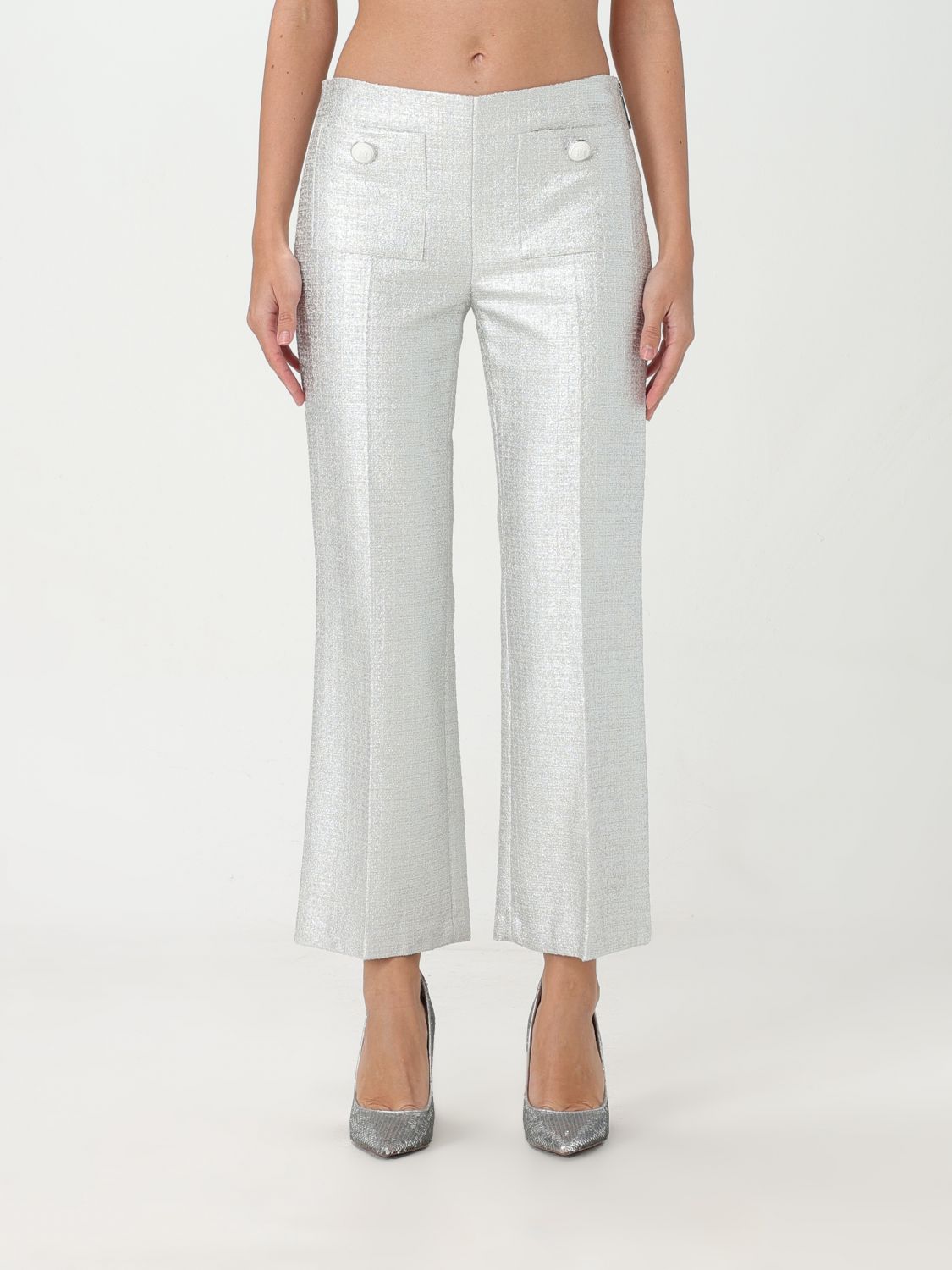 Elisabetta Franchi Trousers ELISABETTA FRANCHI Woman colour Silver