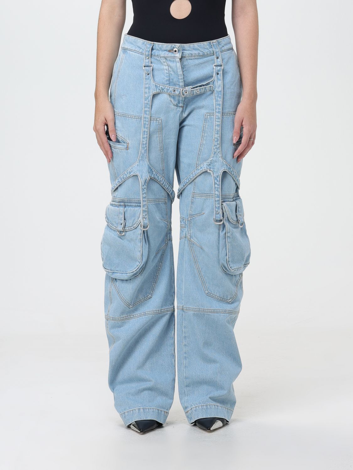 OFF-WHITE Jeans OFF-WHITE Woman colour Blue