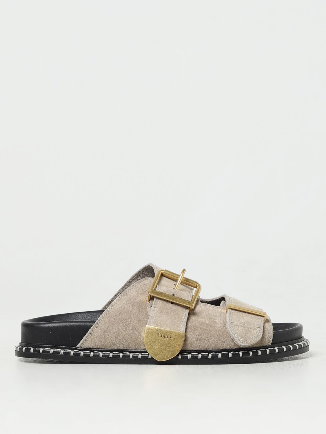 Chloé Flat Sandals CHLOÉ Woman colour Grey