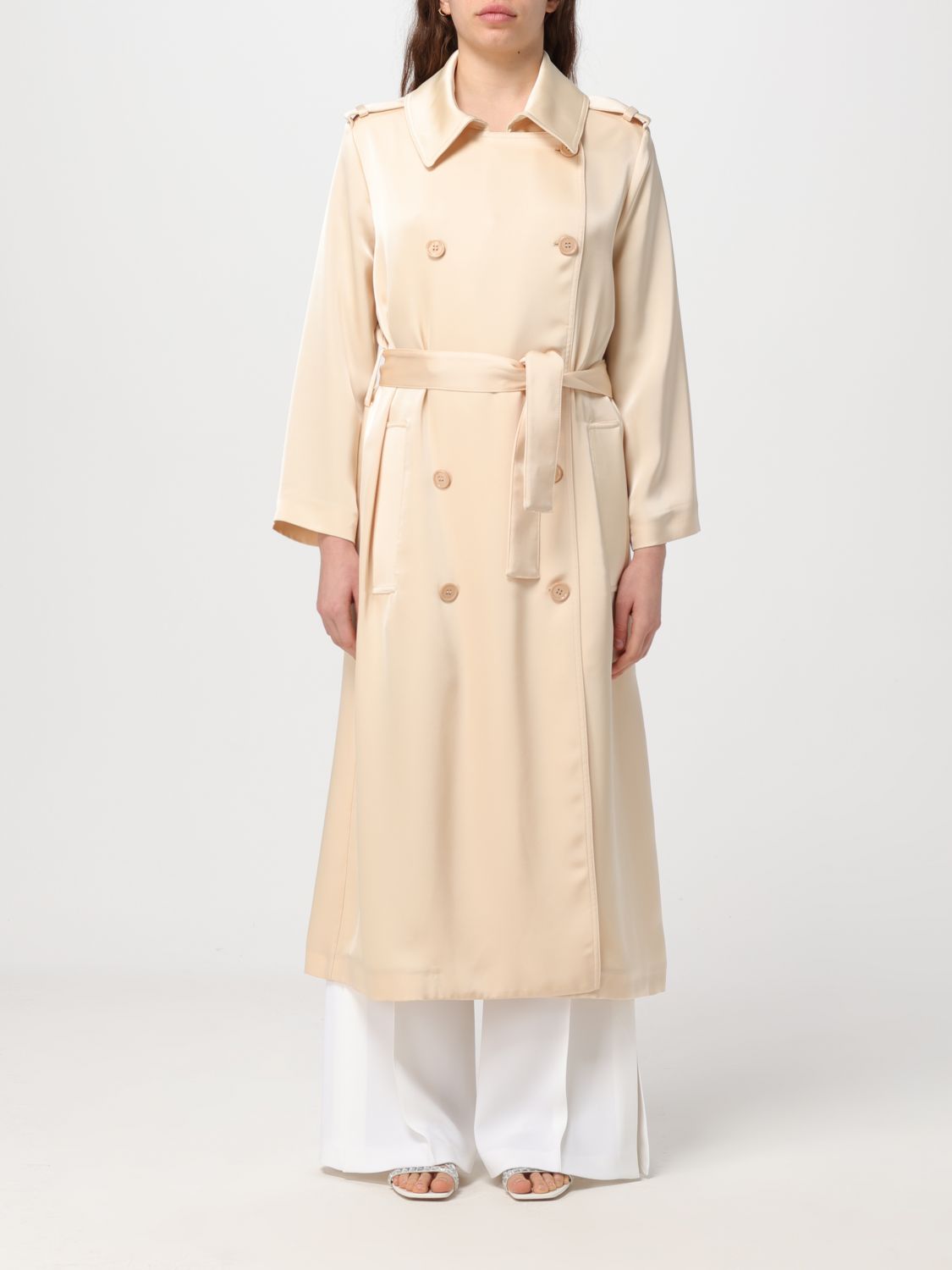 Simona Corsellini Trench Coat SIMONA CORSELLINI Woman colour Ivory