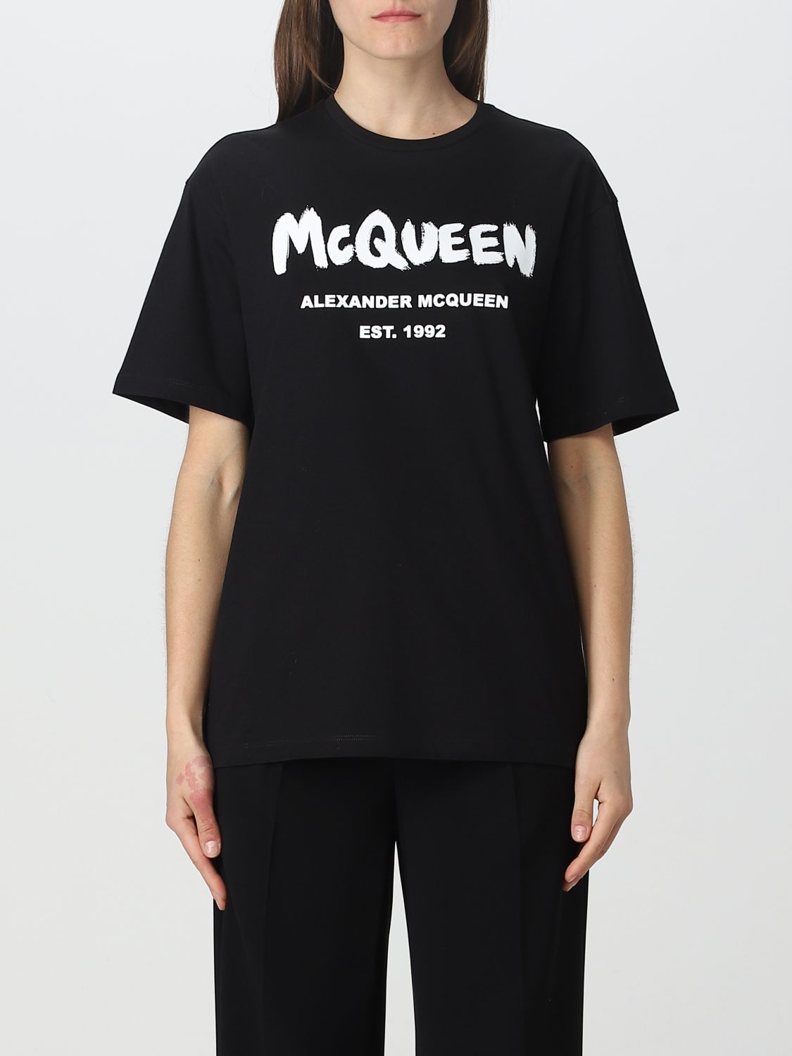 Alexander McQueen T-Shirt ALEXANDER MCQUEEN Woman colour Black