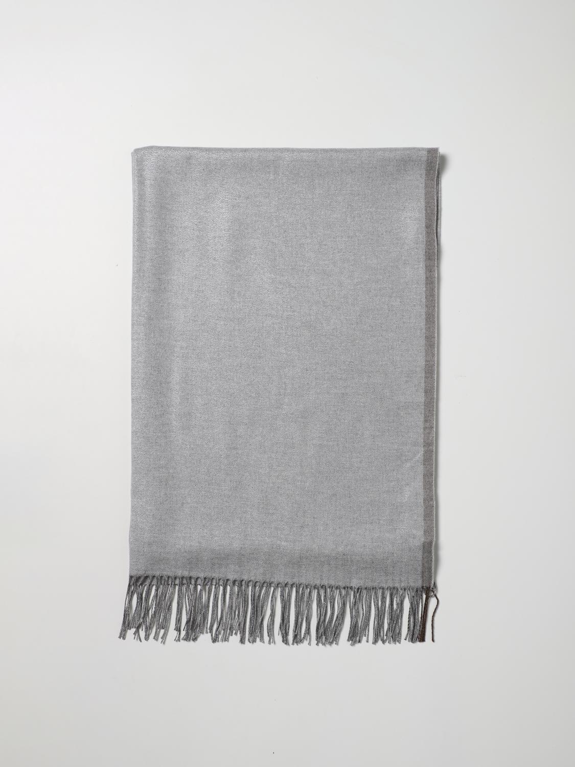 Brunello Cucinelli Brunello Cucinelli Sparkling silk neck scarf with fringes