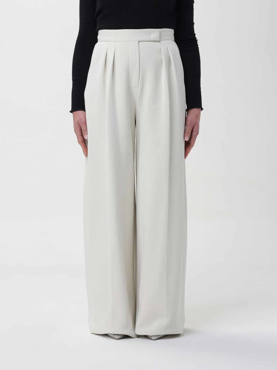 Max Mara Trousers MAX MARA Woman colour Yellow Cream