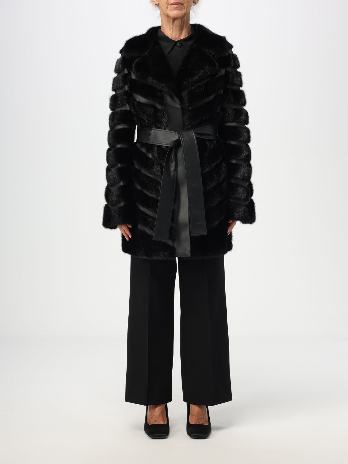 Simonetta Ravizza Fur Coats SIMONETTA RAVIZZA Woman colour Black