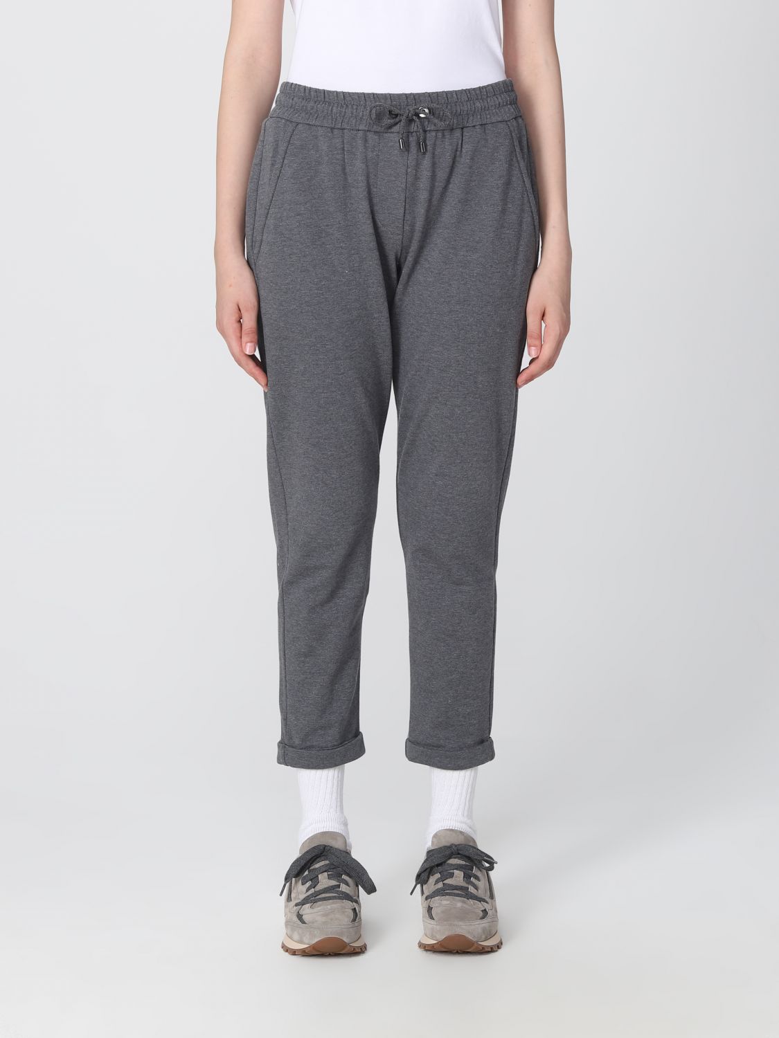 Brunello Cucinelli Trousers BRUNELLO CUCINELLI Woman colour Grey