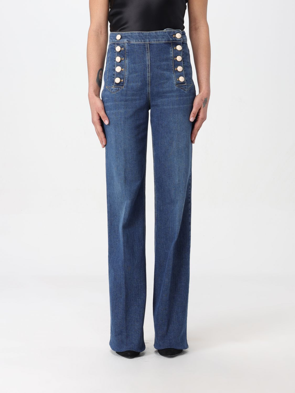 Elisabetta Franchi Jeans ELISABETTA FRANCHI Woman colour Denim