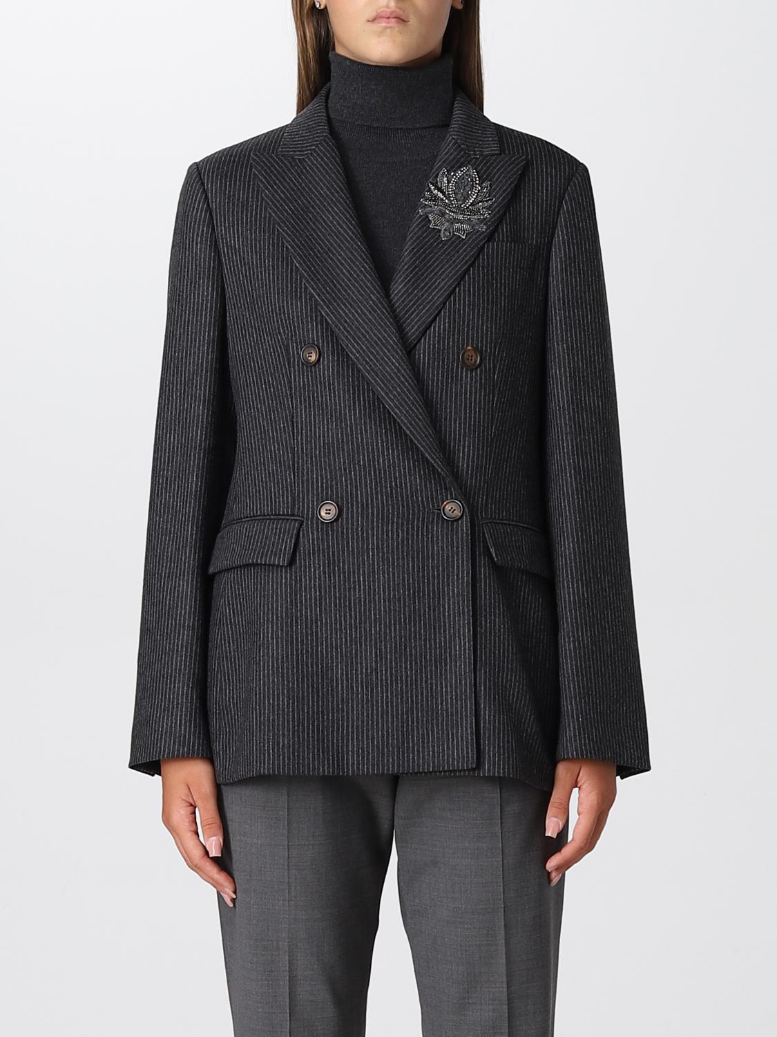 Brunello Cucinelli Blazer BRUNELLO CUCINELLI Woman colour Charcoal