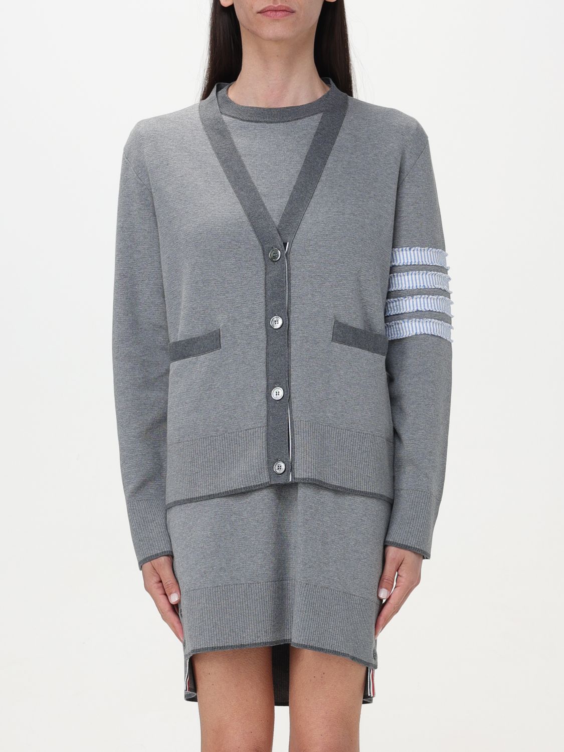 Thom Browne Cardigan THOM BROWNE Woman colour Grey