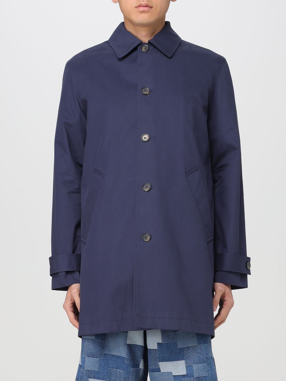 A.P.C. Trench Coat A.P.C. Men colour Blue