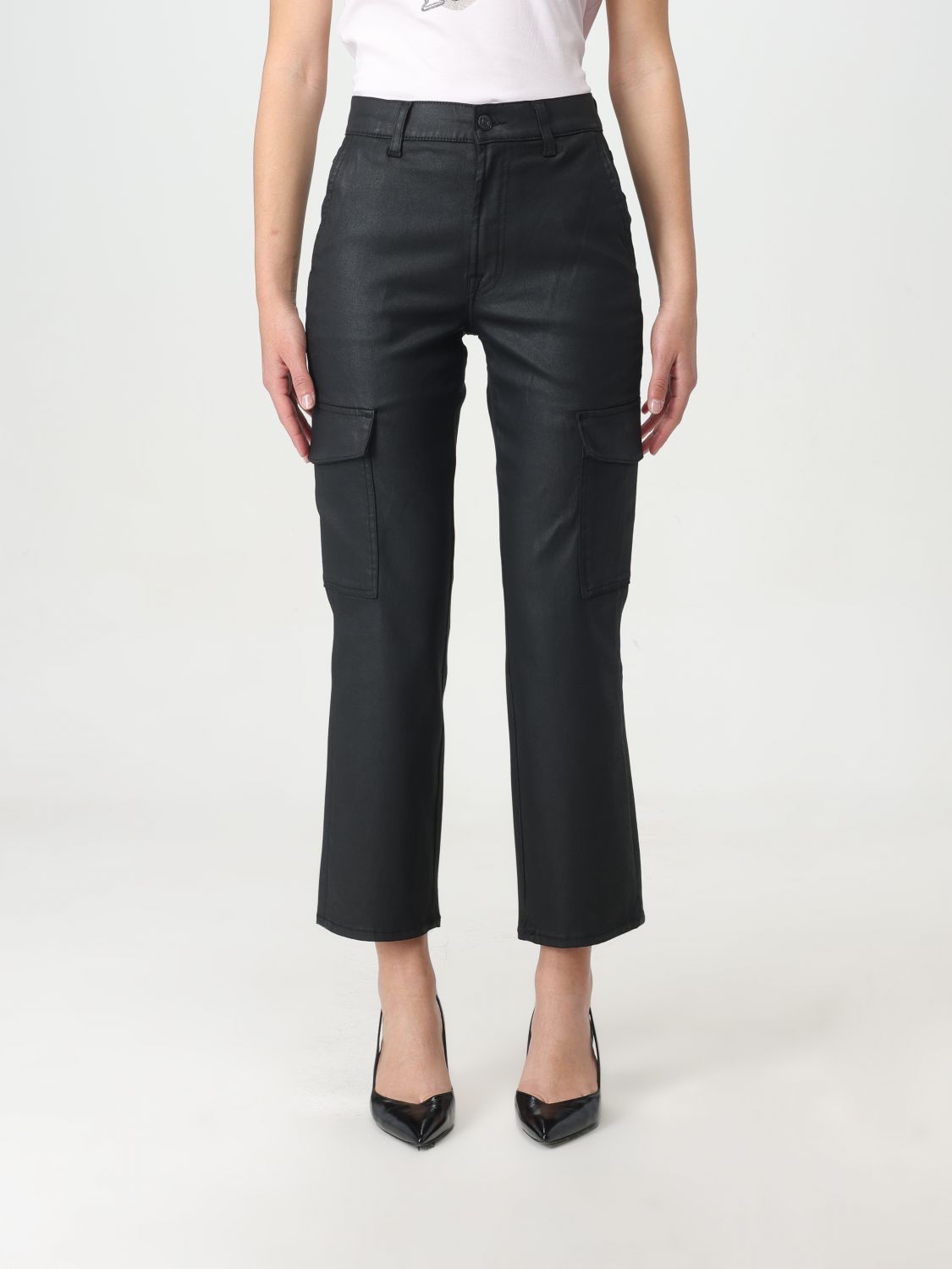 7 For All Mankind Trousers 7 FOR ALL MANKIND Woman colour Black