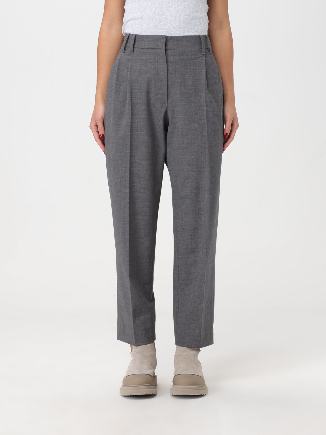 Brunello Cucinelli Trousers BRUNELLO CUCINELLI Woman colour Grey