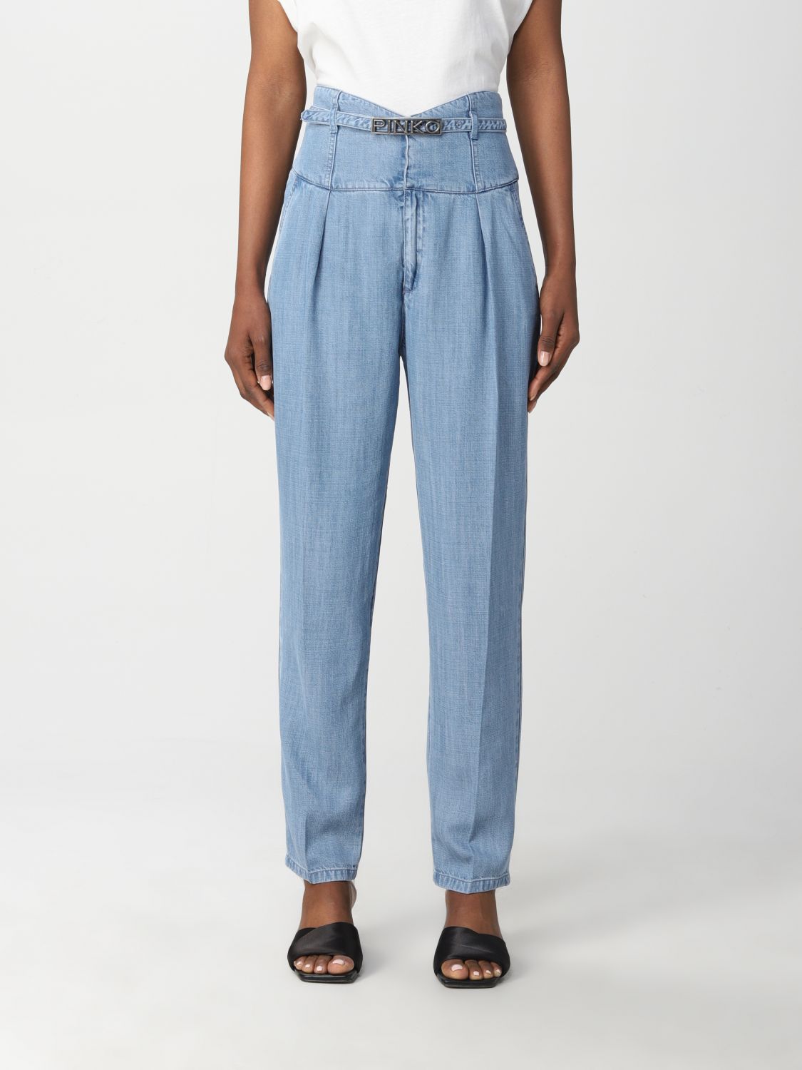 Pinko Pinko jeans in washed denim with belt