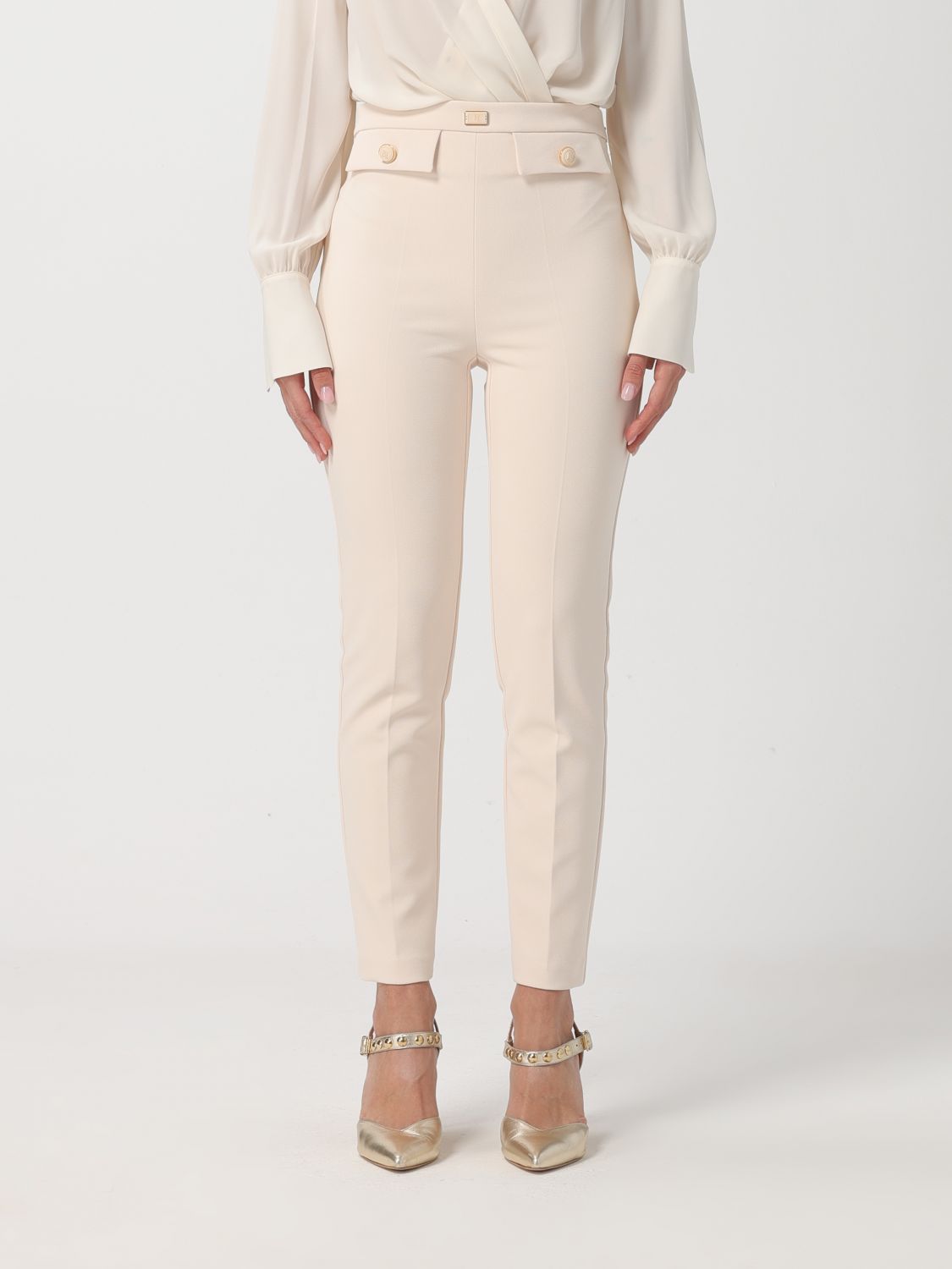 Elisabetta Franchi Trousers ELISABETTA FRANCHI Woman colour Butter