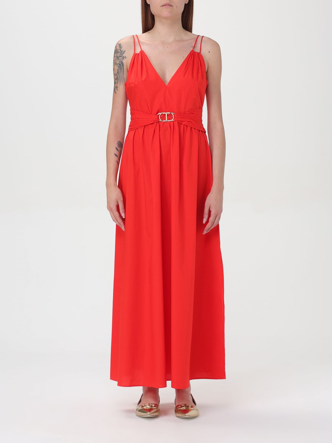 Twinset Dress TWINSET Woman color Coral