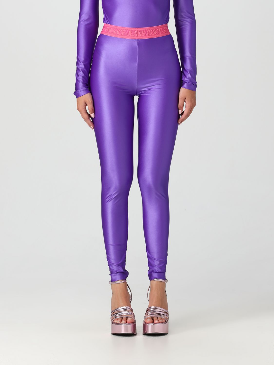 Versace Jeans Couture Trousers VERSACE JEANS COUTURE Woman colour Violet