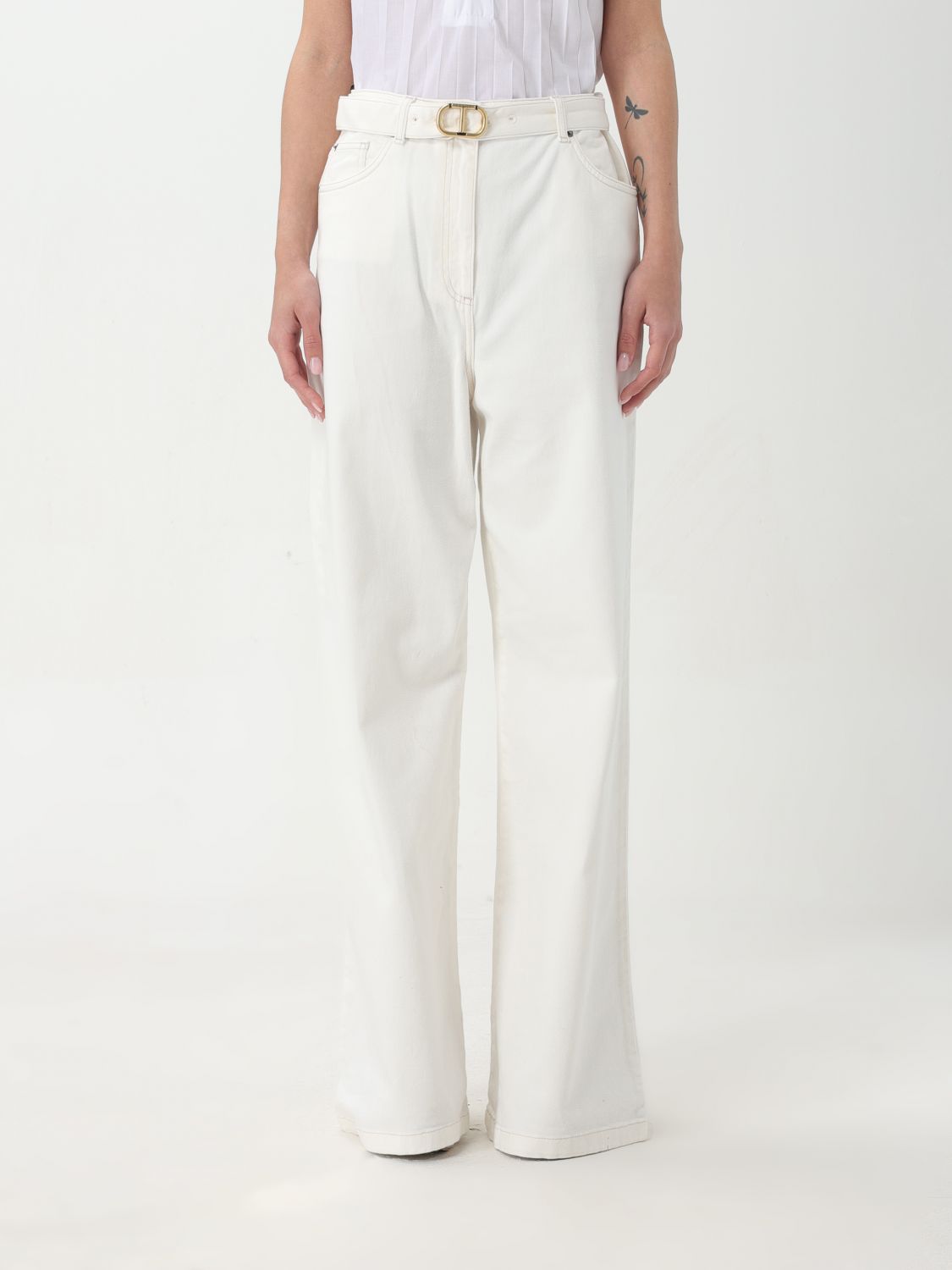 Twinset Trousers TWINSET Woman colour White