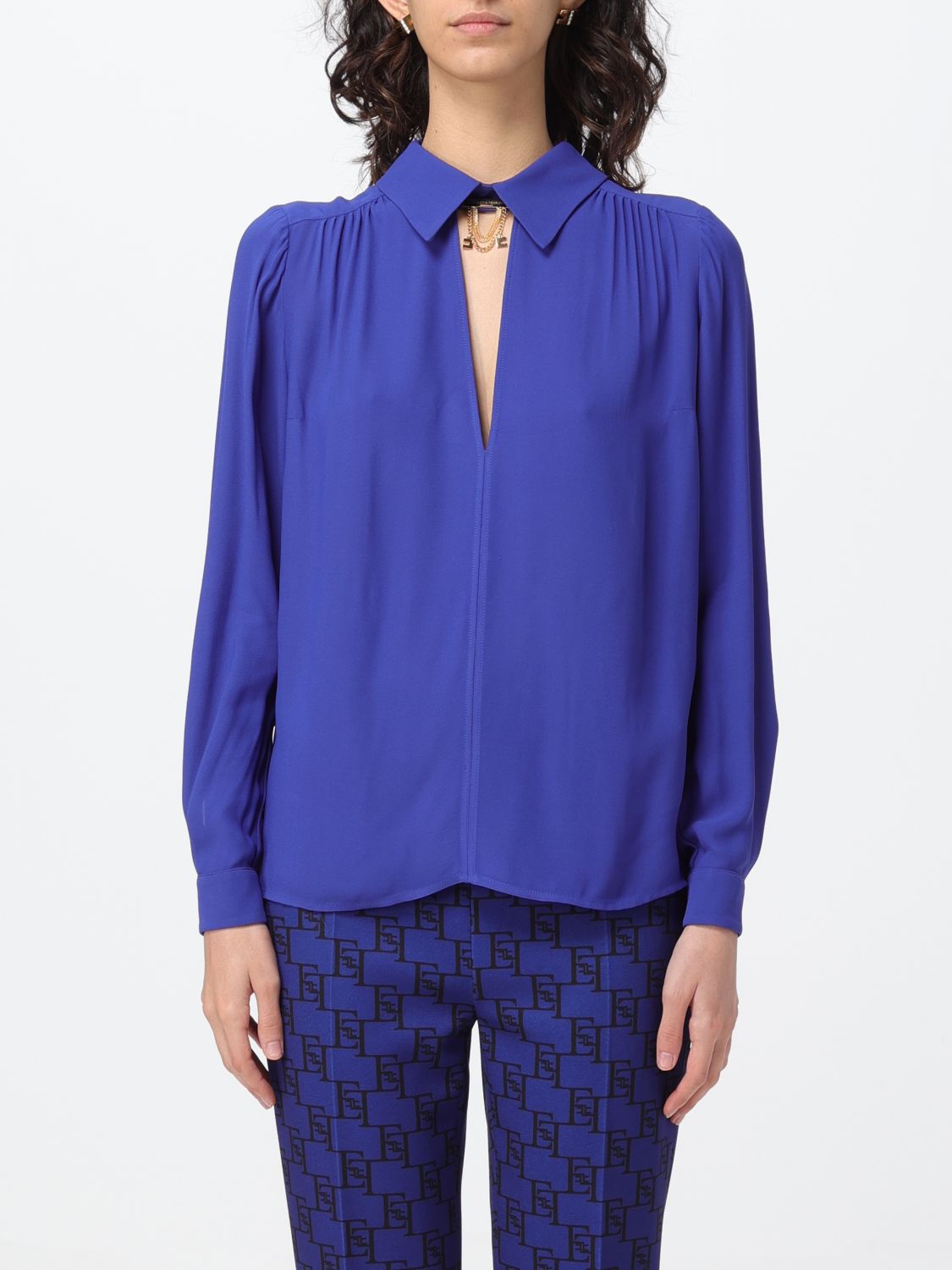 Elisabetta Franchi Shirt ELISABETTA FRANCHI Woman colour Indigo