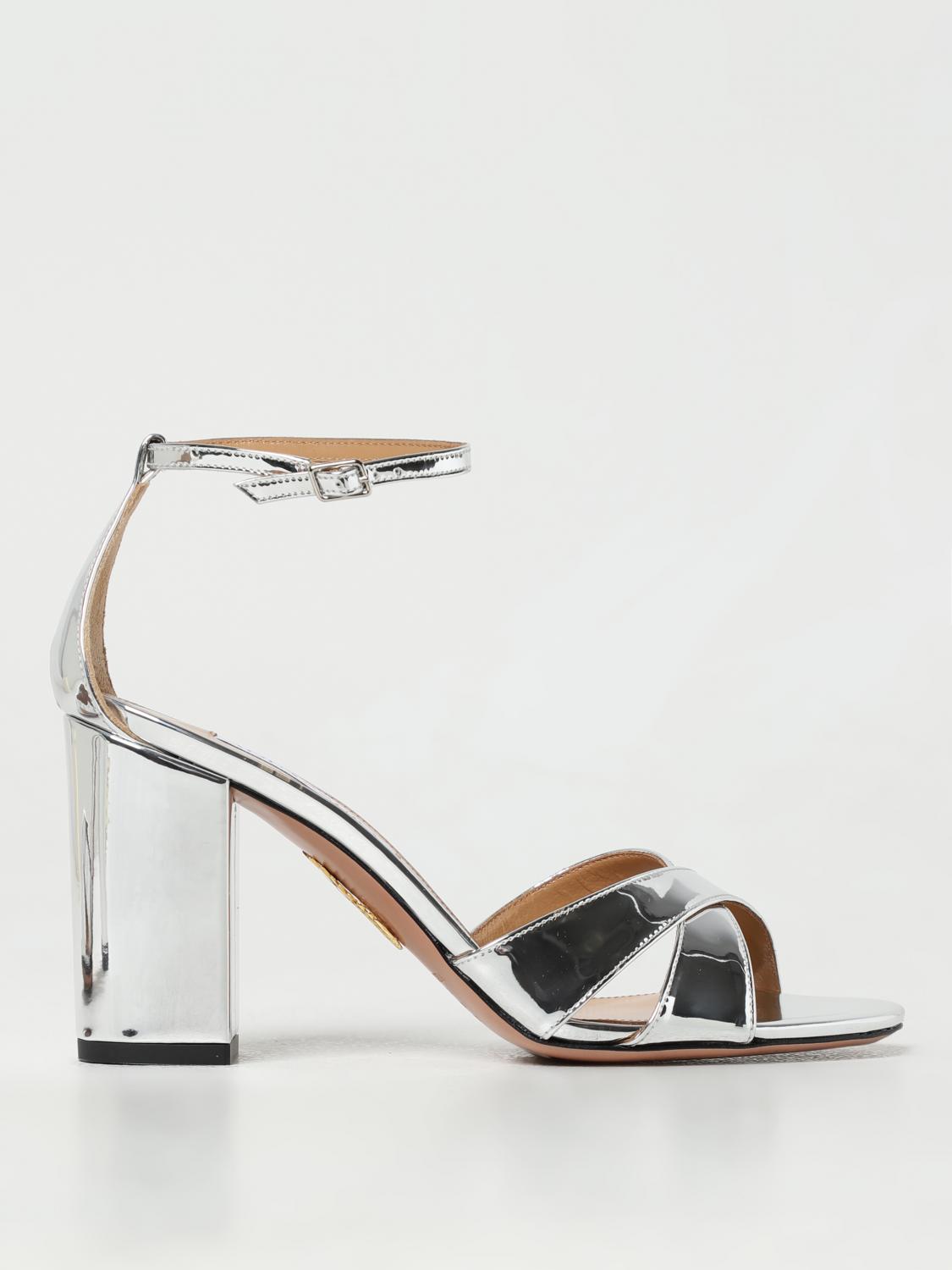 Aquazzura Heeled Sandals AQUAZZURA Woman colour Silver