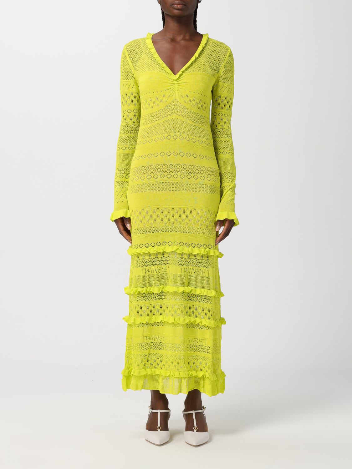 Twinset Dress TWINSET Woman colour Lemon