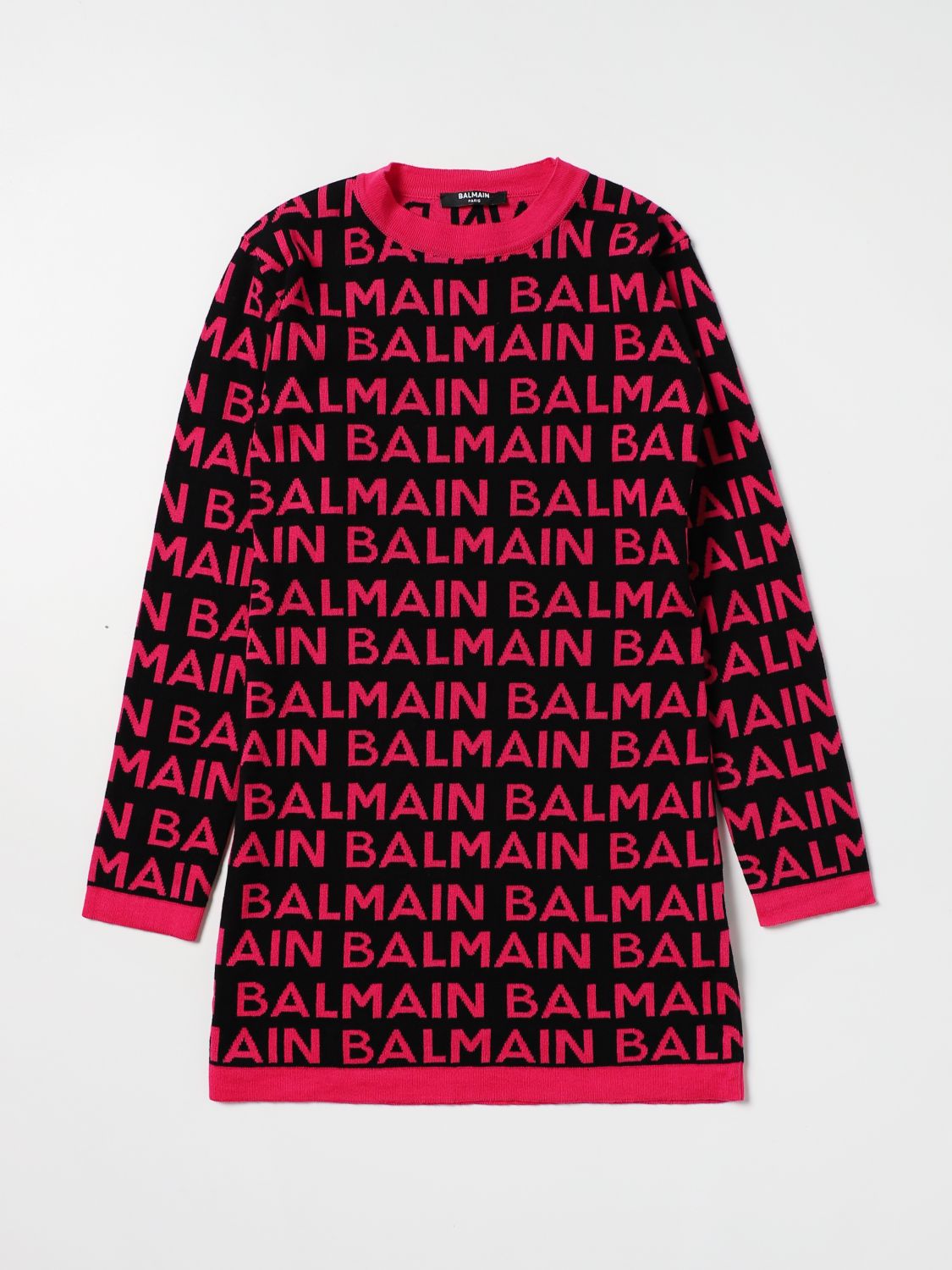 Balmain Balmain knit dress with logo all-over