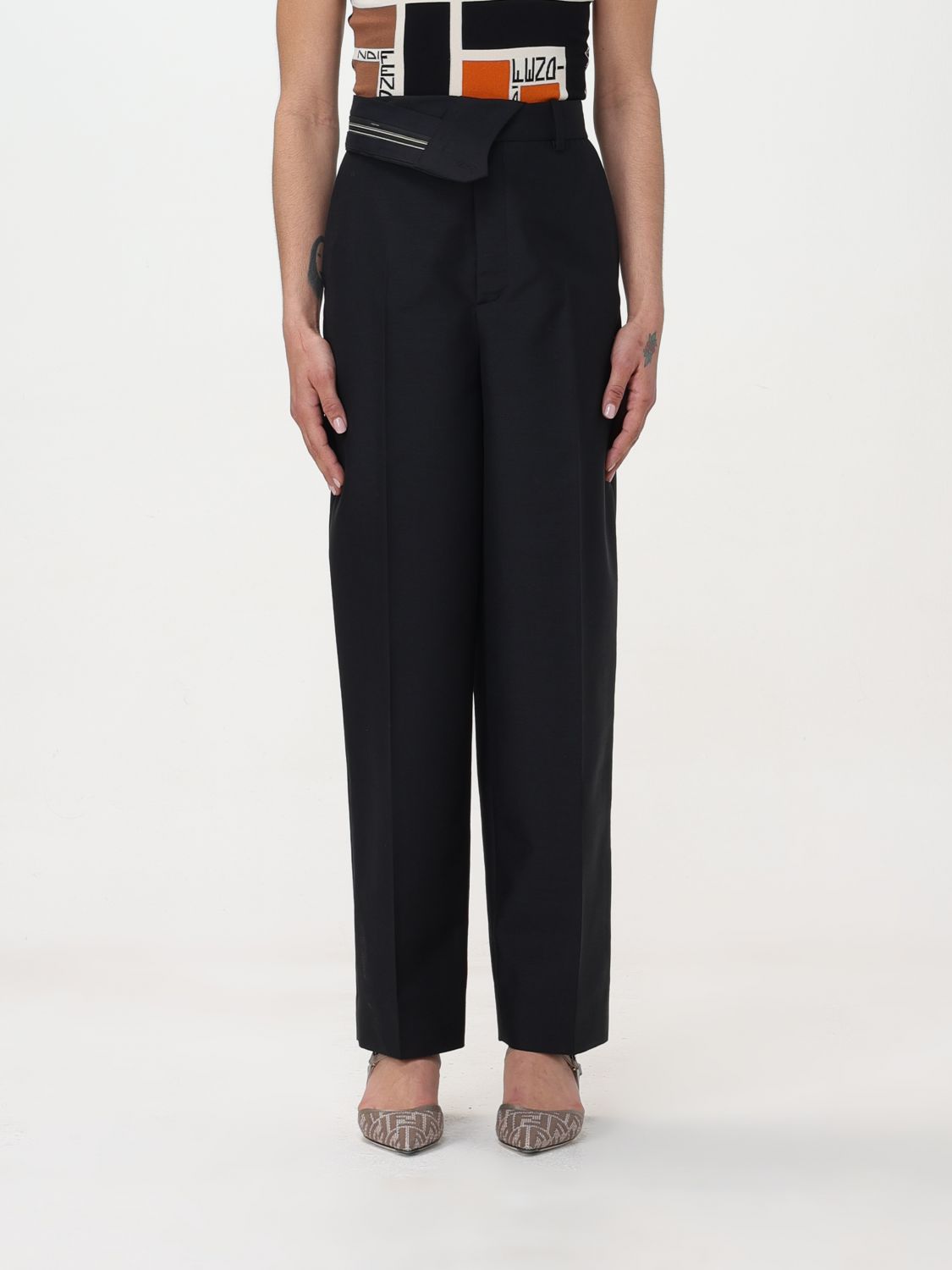 FENDI Trousers FENDI Woman colour Black