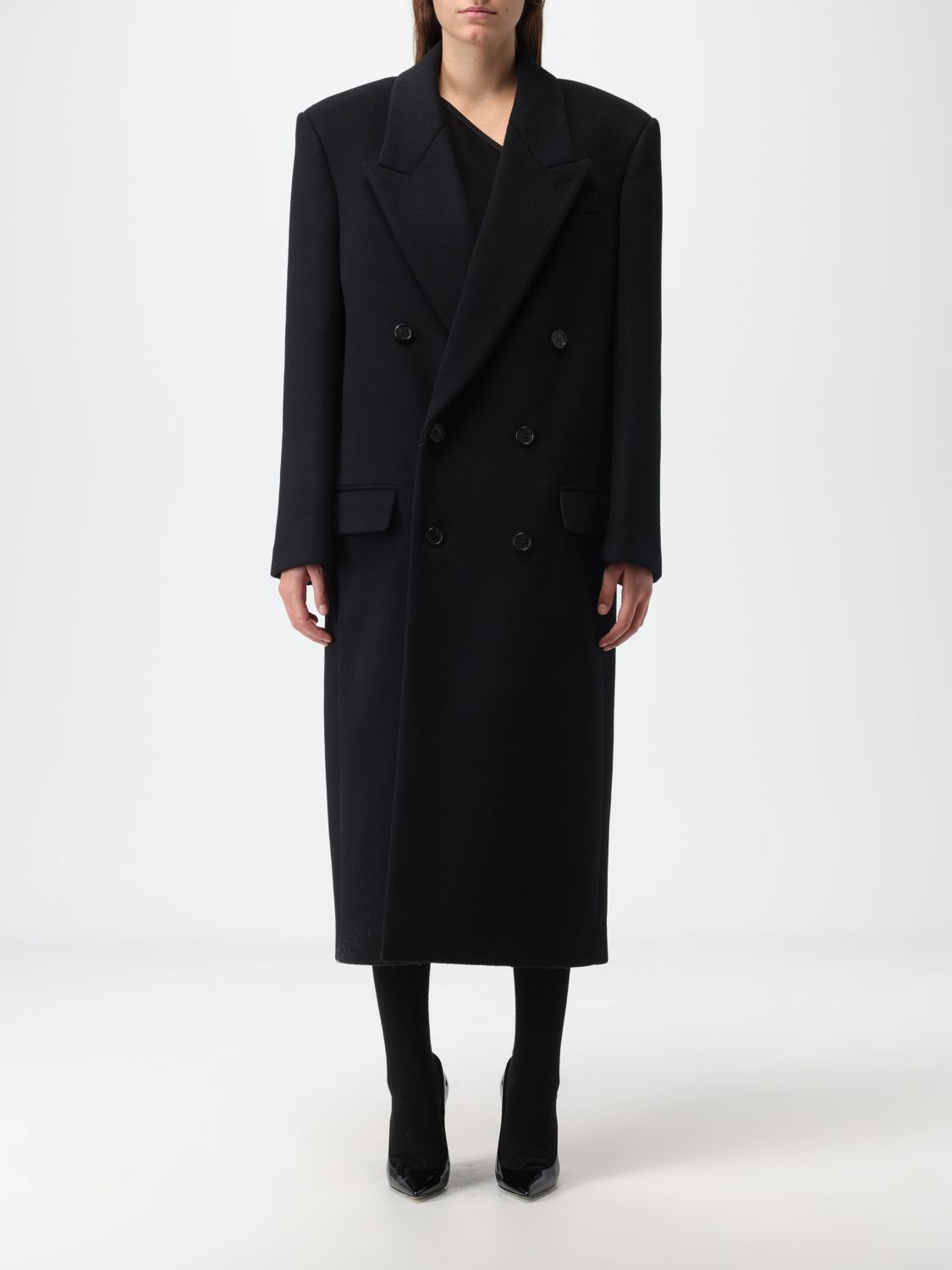 Saint Laurent Coat SAINT LAURENT Woman colour Black