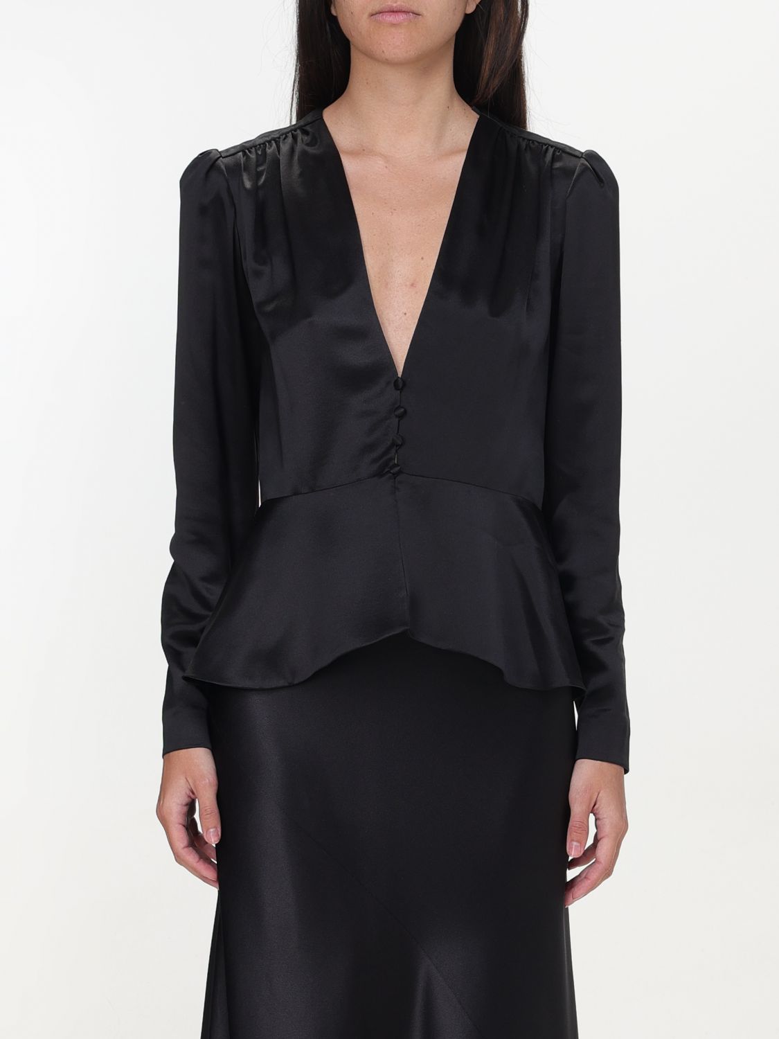 Saint Laurent Top SAINT LAURENT Woman color Black