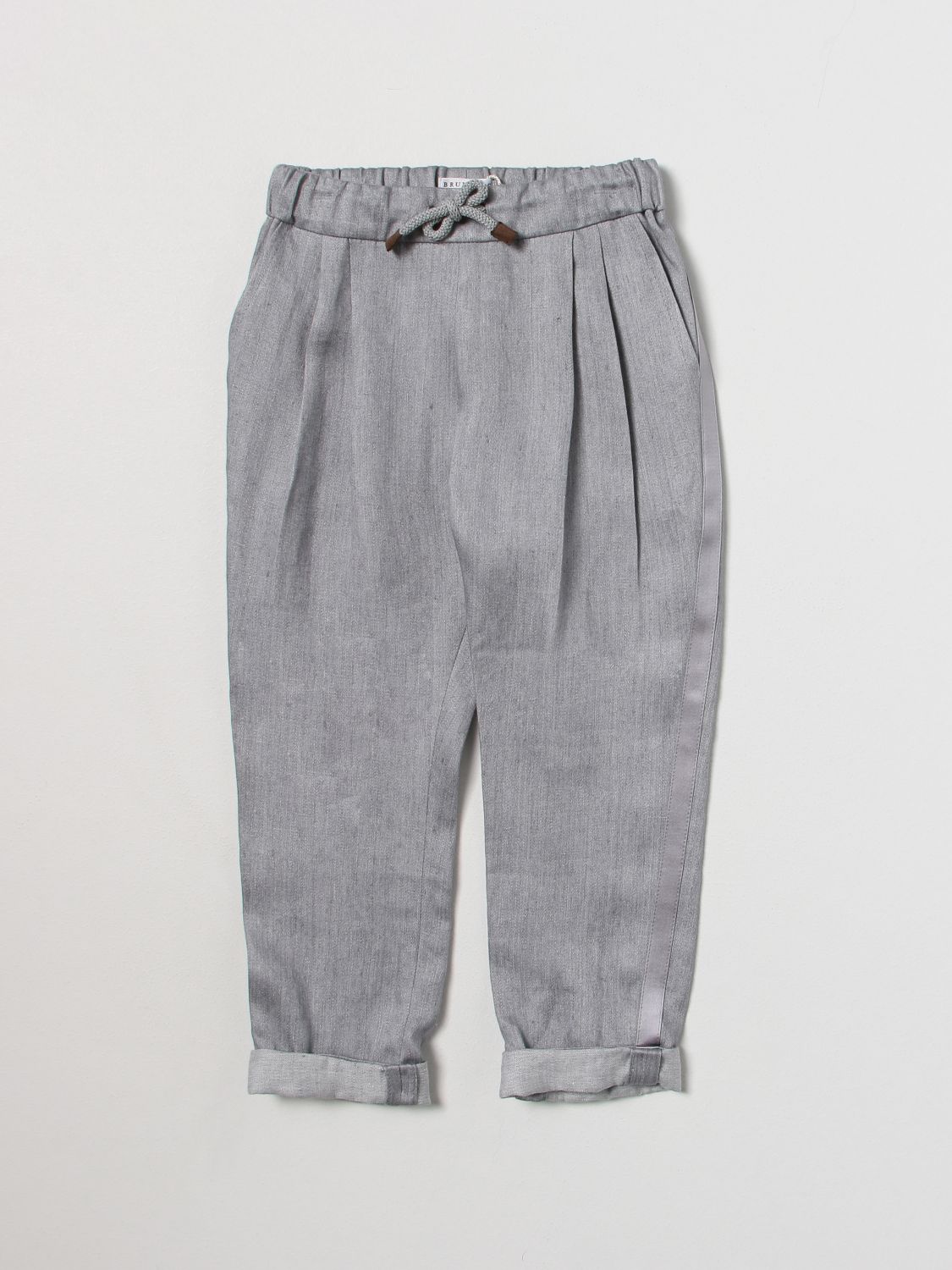 Brunello Cucinelli Trousers BRUNELLO CUCINELLI Kids colour Grey